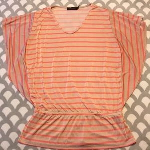 The Limited tan and pink top Small